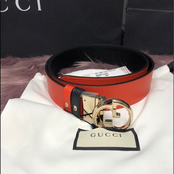 Gucci Accessories - Gucci gold interlocking buckle Reversible belt 95